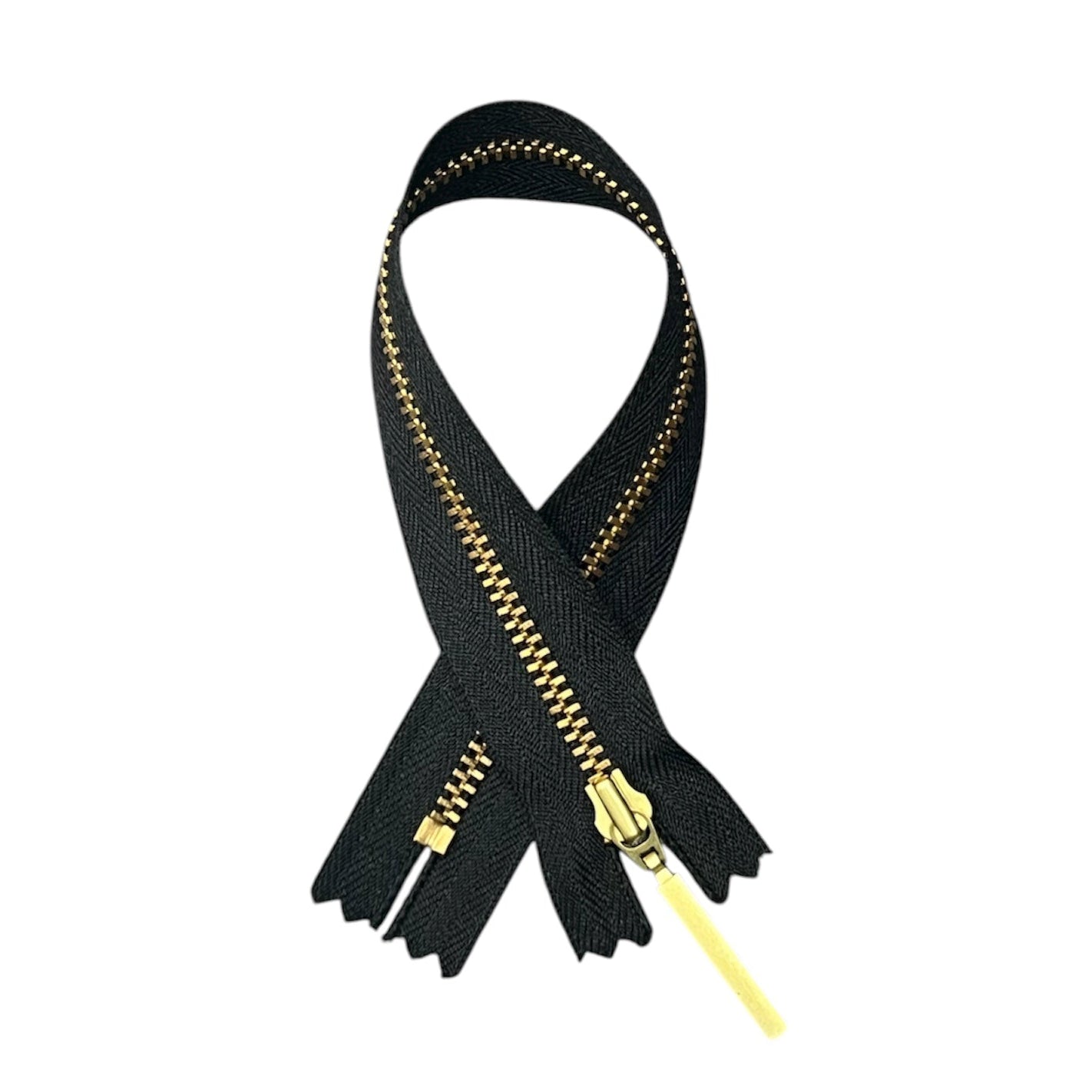 YKK Gold/ Brass Metal Closed End Zip, 25cm/ Many Colours Available