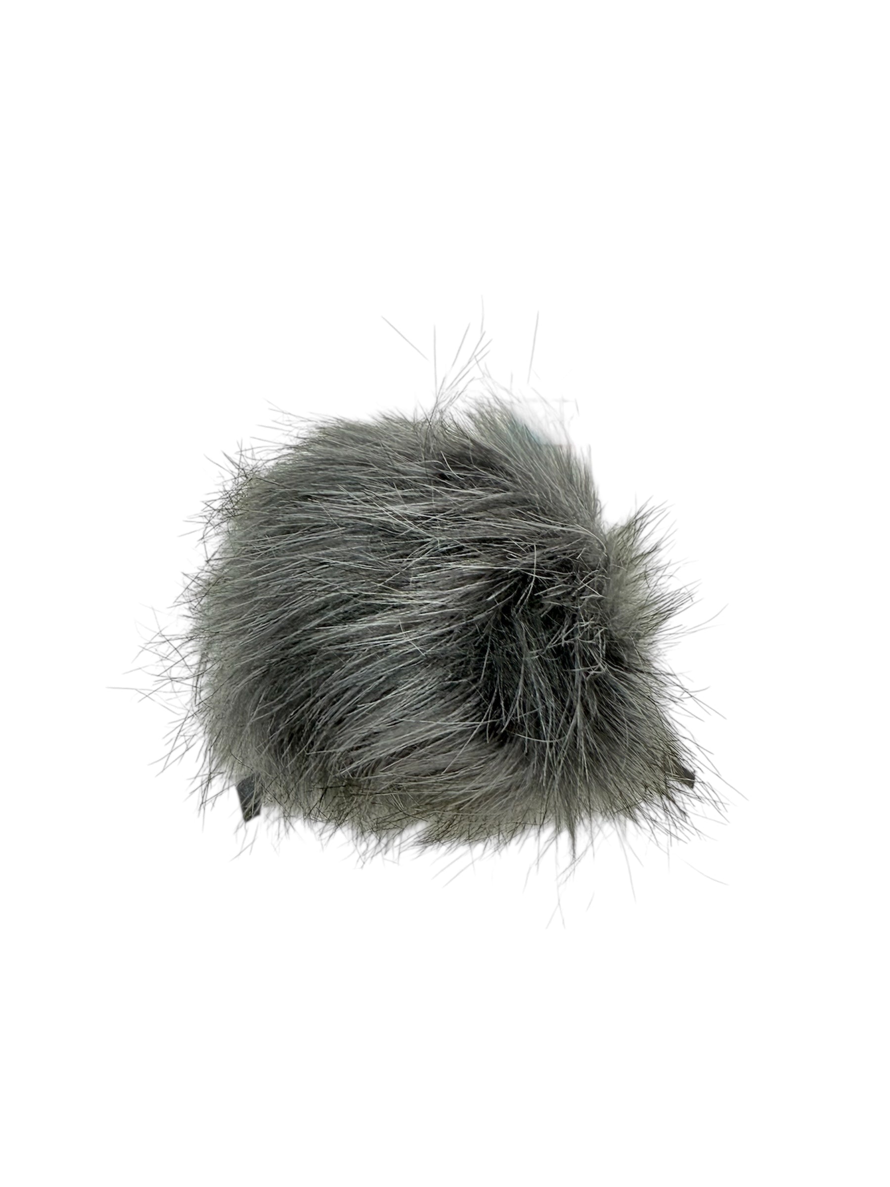 Trimits 11cm faux fur pompon in grey.