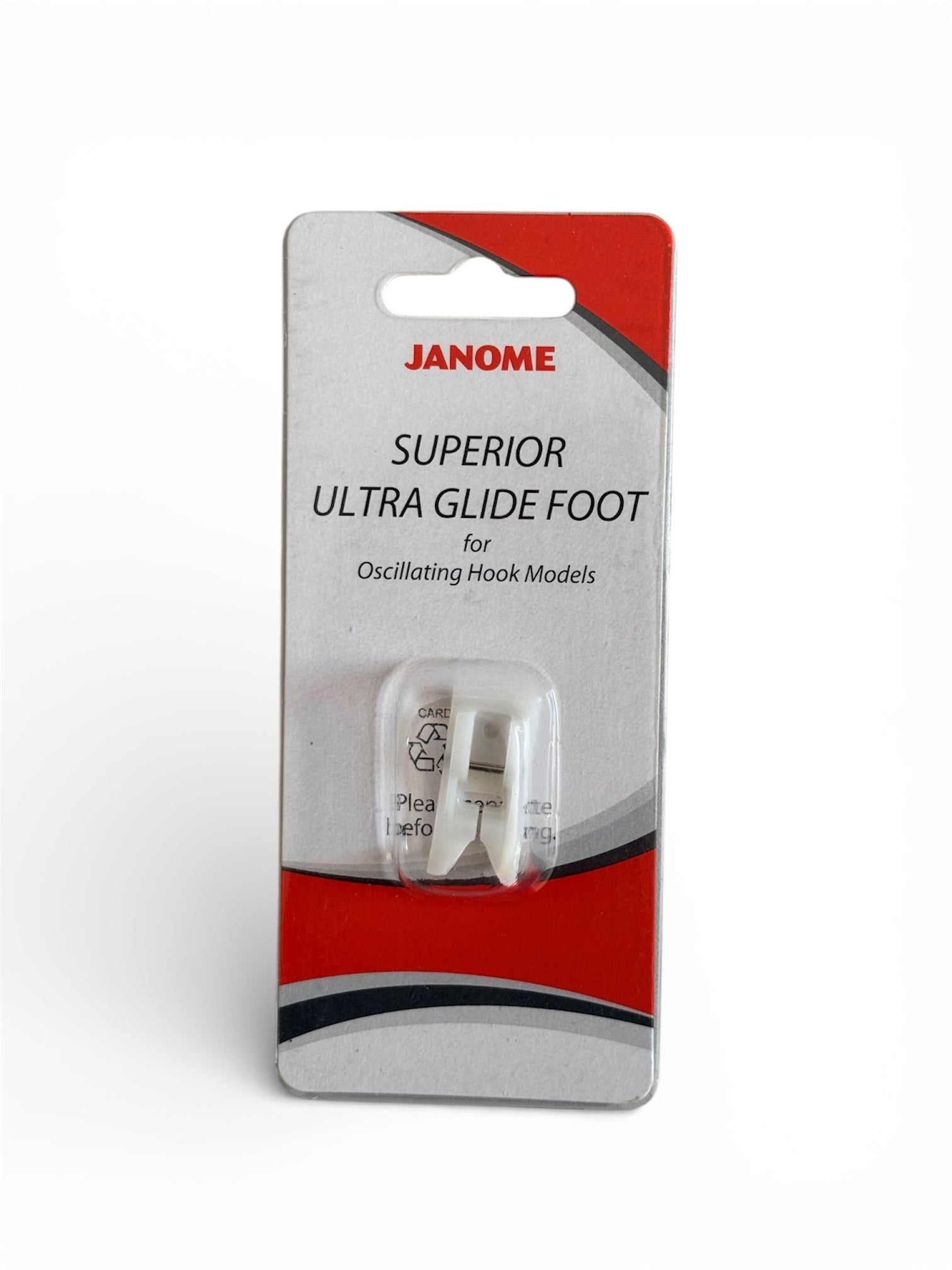 Janome Superior Ultra Glide Foot for Oscillating Hook Models in packaging.