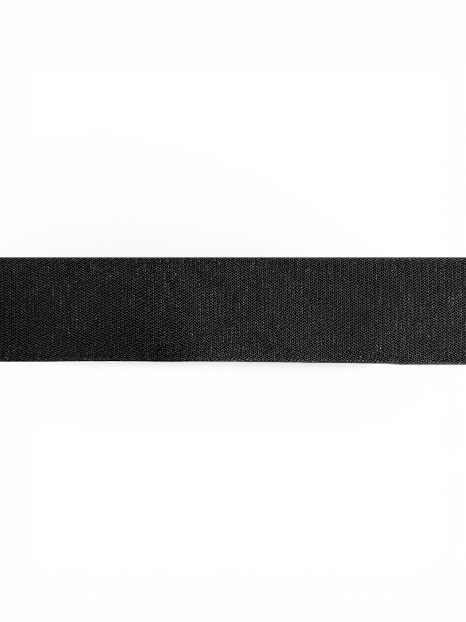 Black cotton knit tape with a textured weave.