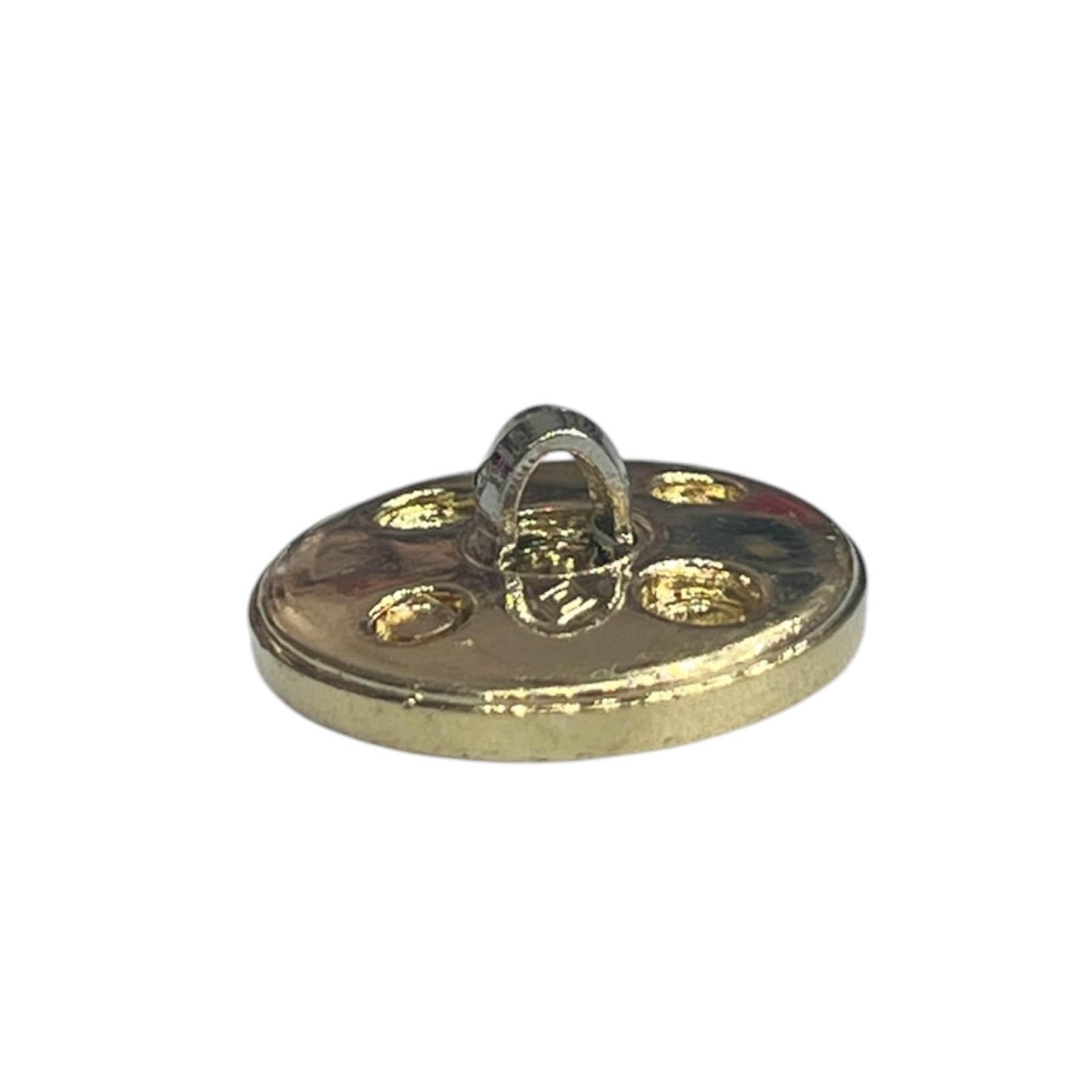 Textured Gold Rim & Reflective Silver Centre Shank Button XR010