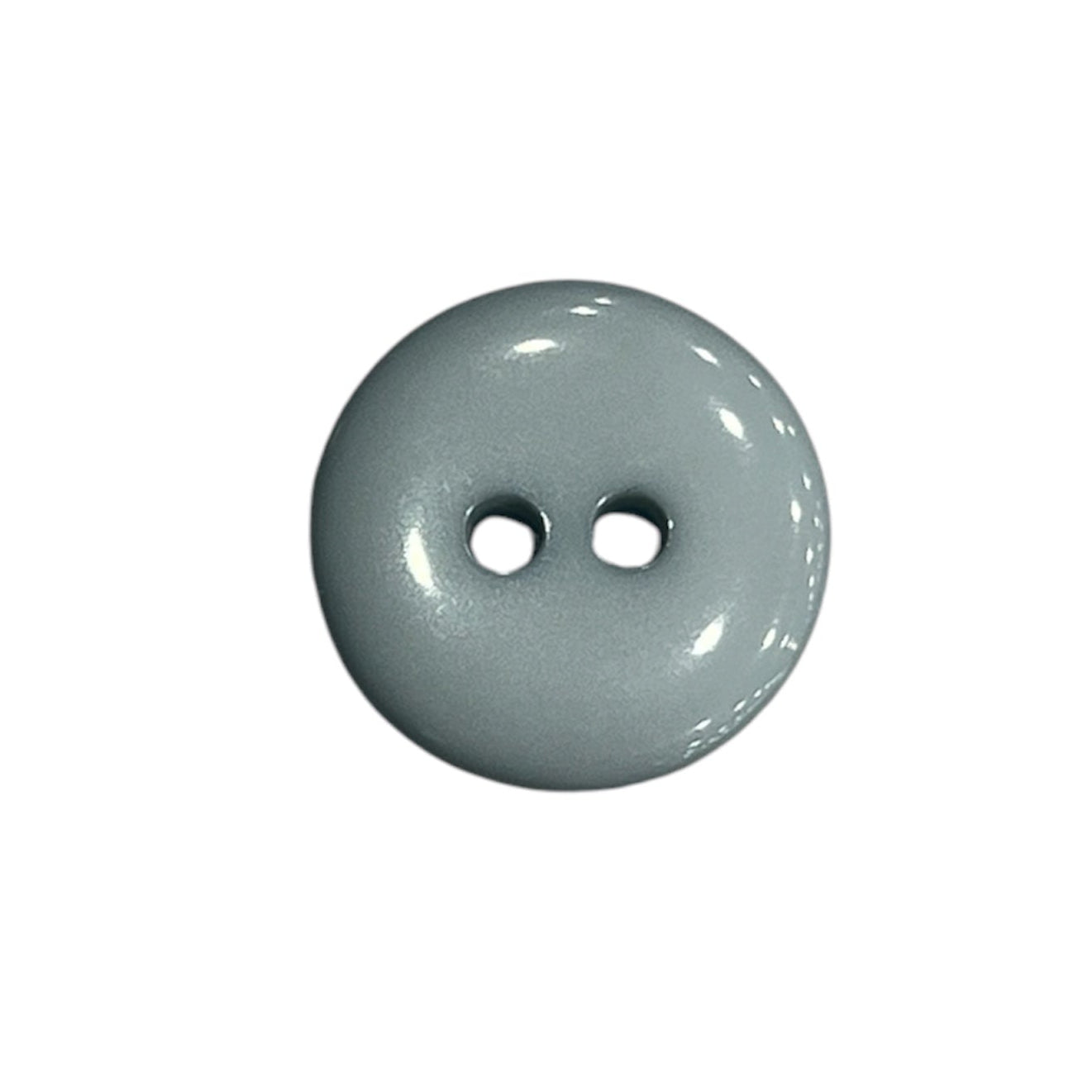 Glossy Grey 2 Hole Round Button XR022 15mm