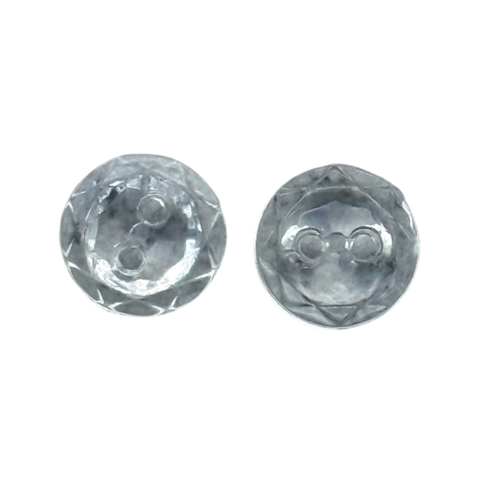 11mm Transparent Resin 2-Hole Buttons with Shiny Texture