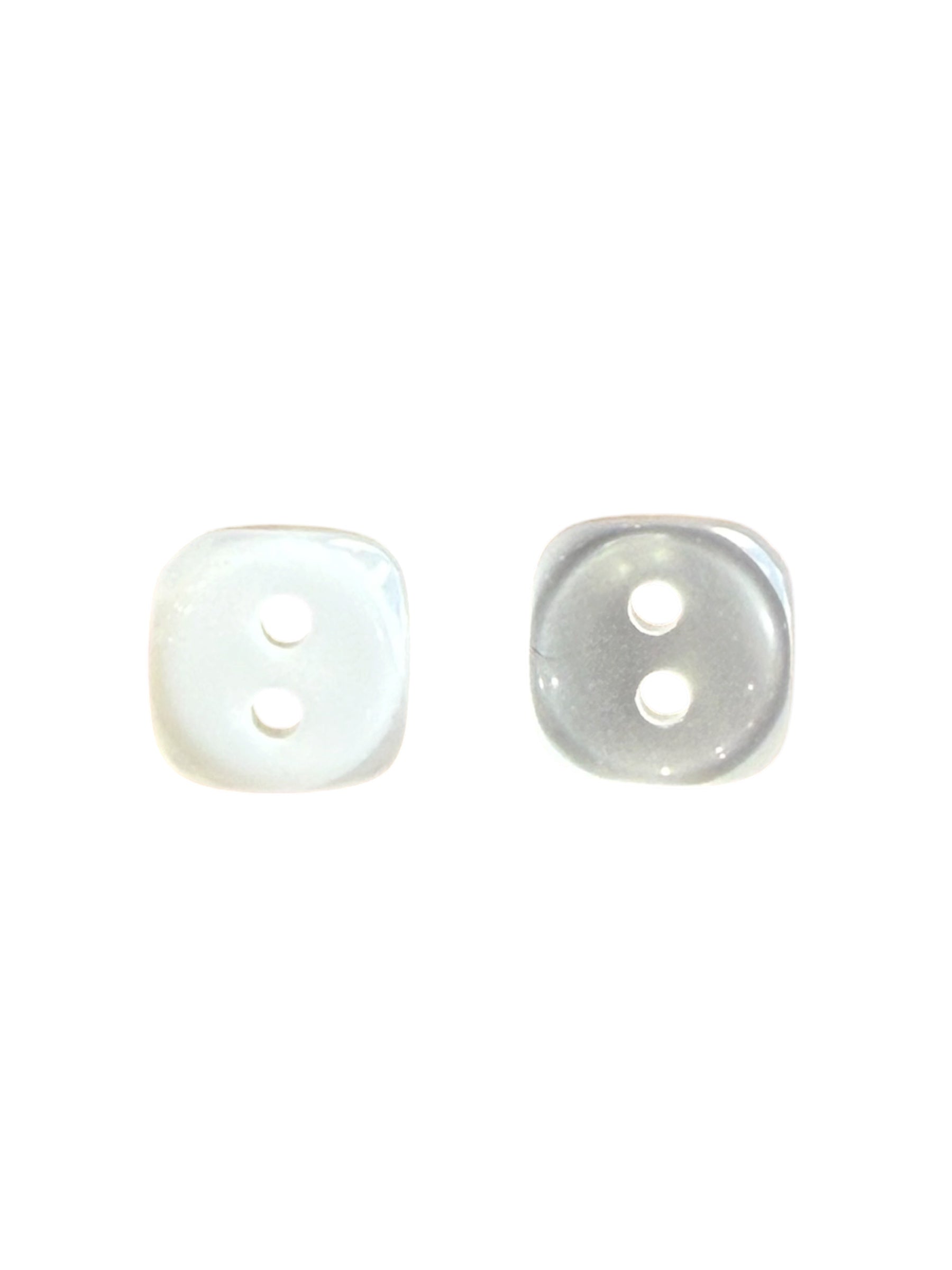 10mm Square White Resin Buttons with 2-Hole