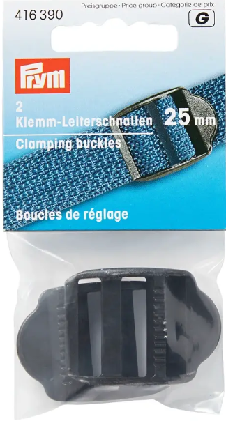 Clamp adjusting buckles, 25mm, black