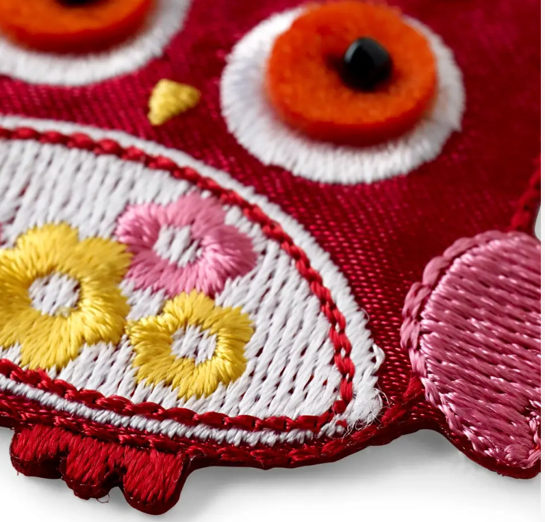 Applique owl, red