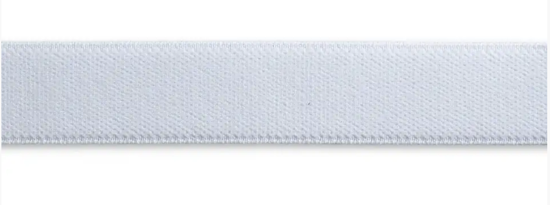 Velour elastic, 25mm, white, 1m