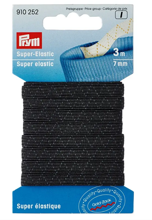 Super elastic, 7mm, white or black, 3m