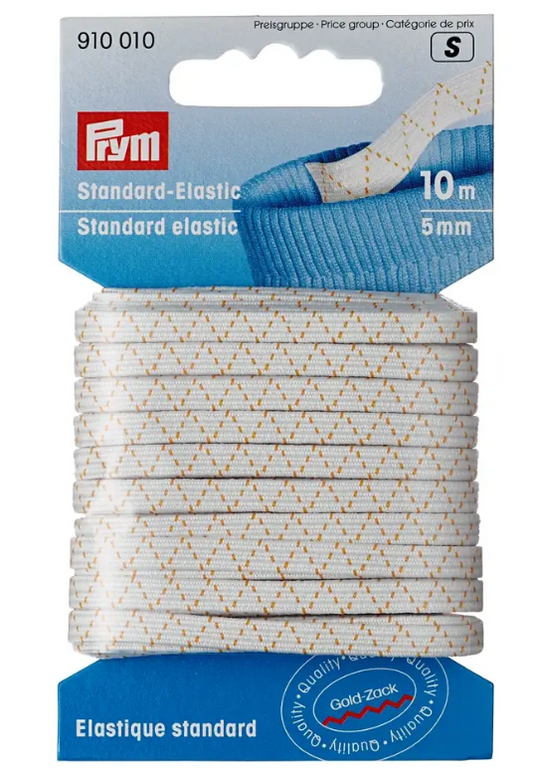 Standard elastic, 5mm, white, 10m