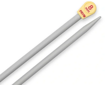 Single-pointed knitting needles, plastic, 35cm, 8/9/10.00mm, grey