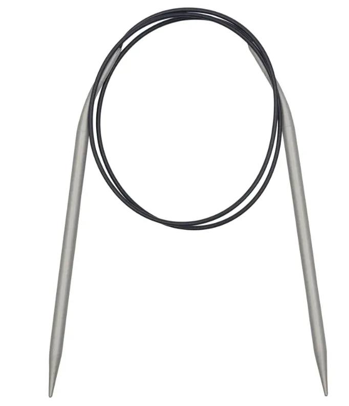 Circular knitting needles, aluminium, grey