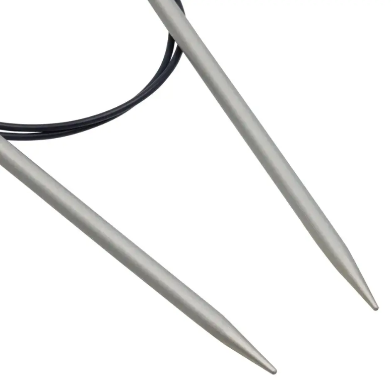 Circular knitting needles, aluminium, grey