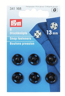 Snap fasteners, 13mm, 6pc