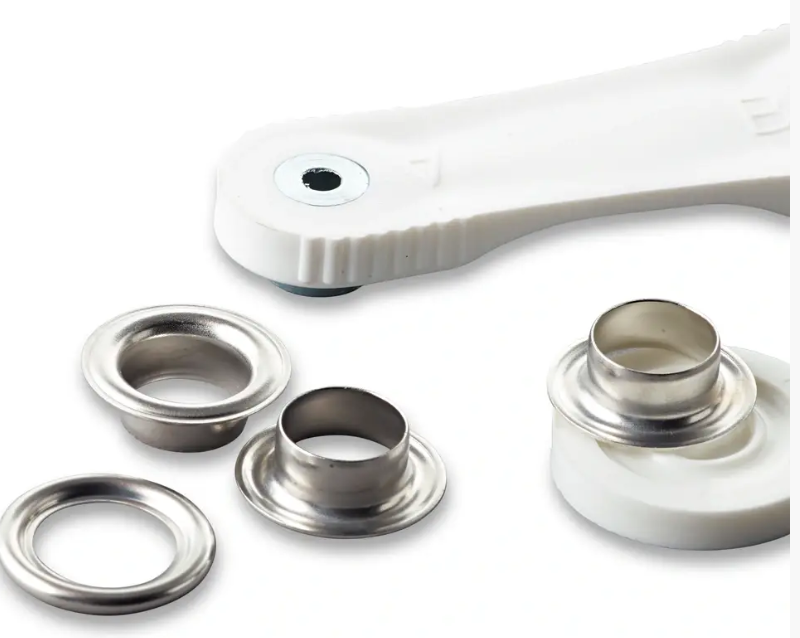 Eyelets and washers, 11.0mm, silver-coloured