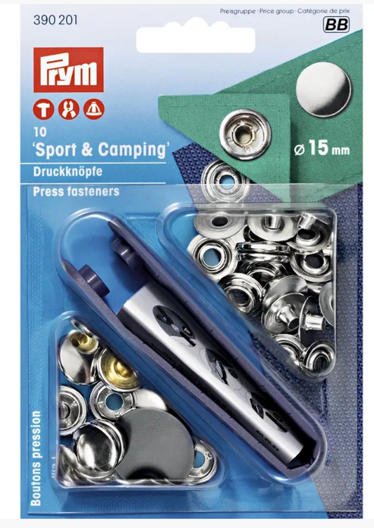 Non-sew press fastener Sport & Camping, 15mm