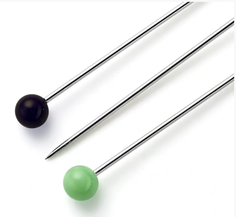 Glass-headed pins, 0.60 x 30mm, multi-colour, 10g