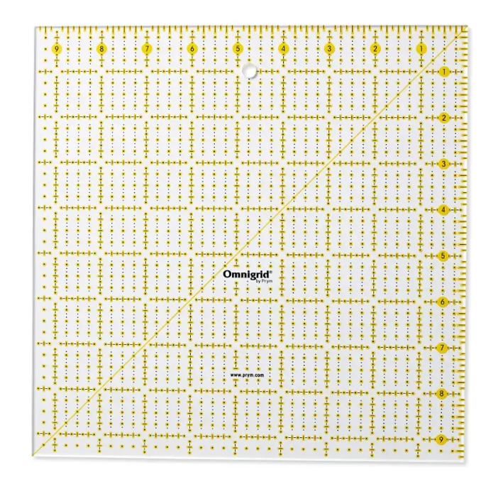 Universal ruler, 9.5x9.5inch