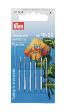 Chenille needles with sharp point, No. 18, 1.20 x 50mm