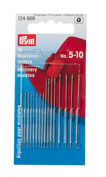 Millinery needles, No. 5-10, assorted