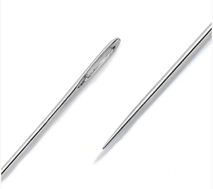 Beading needles with silver eye, No. 10, 0.45 x 55mm, 25pc