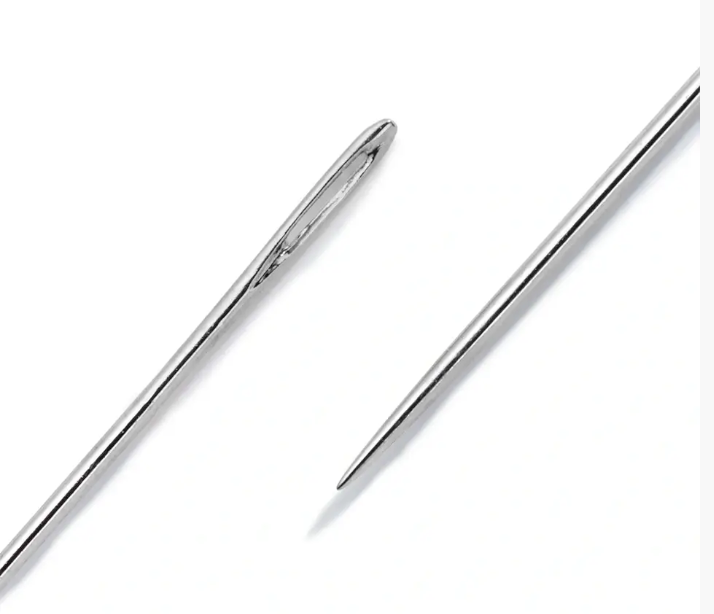 Beading needles with silver eye, No. 12, 0.40 x 50mm, 25pc