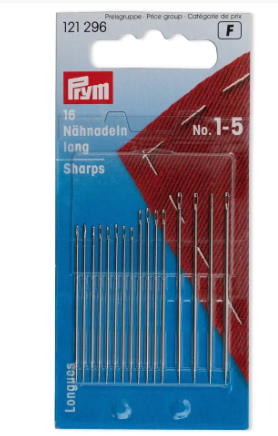 Sewing needles sharps, No. 1-5, assorted