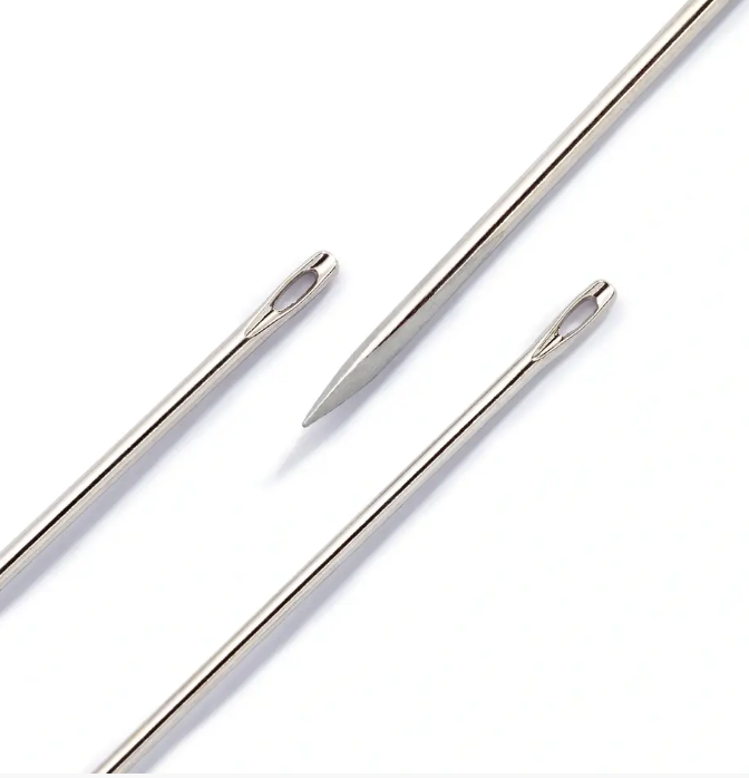 Leather needles, No. 7, 0.70 x 36mm, silver-coloured