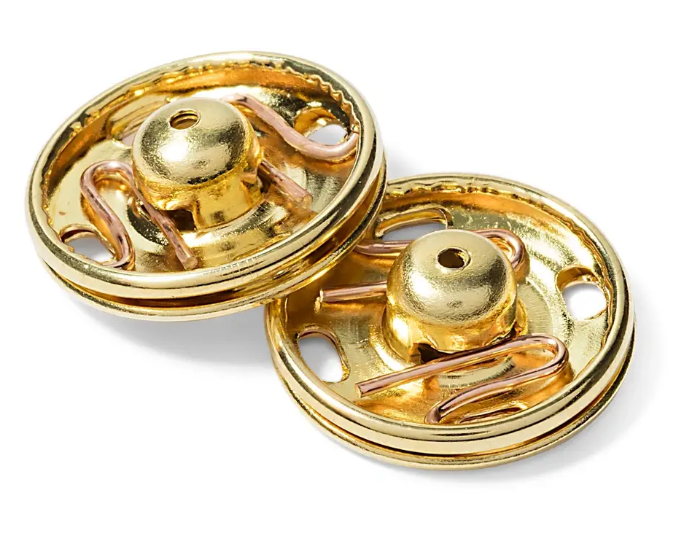 Snap fasteners, Gold-coloured