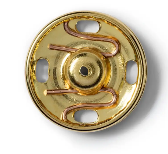 Snap fasteners, Gold-coloured