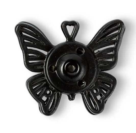 Snap fasteners, 25mm, butterfly, black