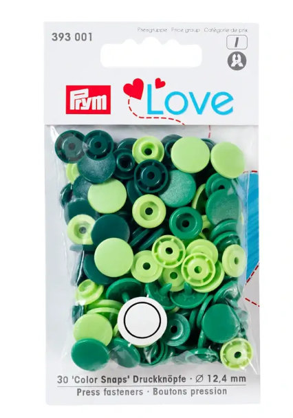 Colour snap fastener, Prym Love, plastic, 12.44 mm