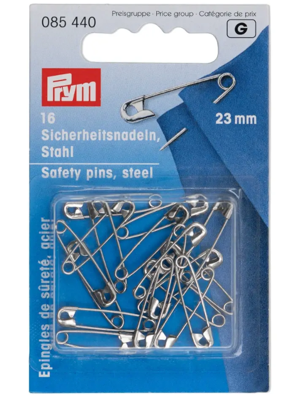 Safety pins, 23mm, silver-coloured, 16 items