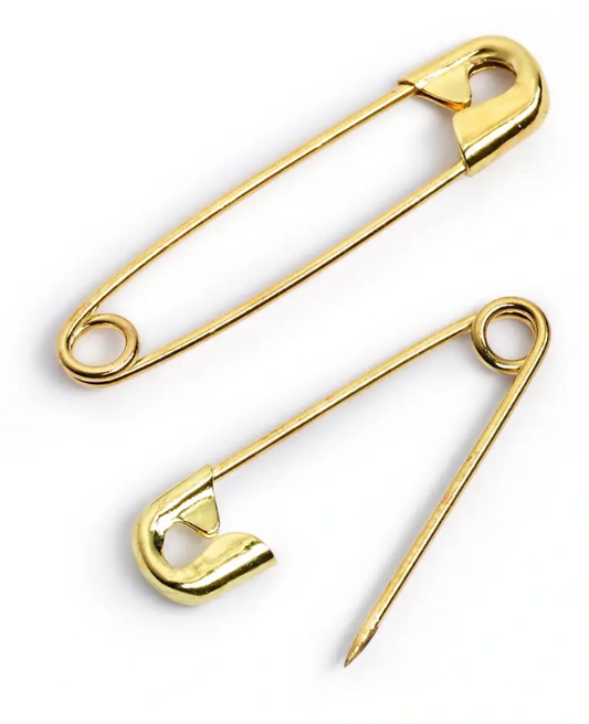 Safety pins, No. 3/0, 19mm, gold-coloured