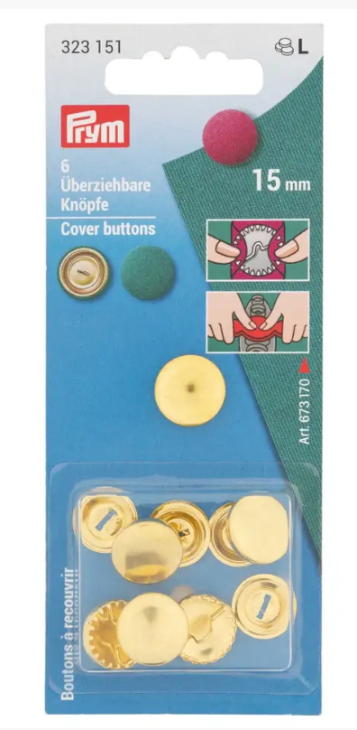 Cover buttons, gold coloured