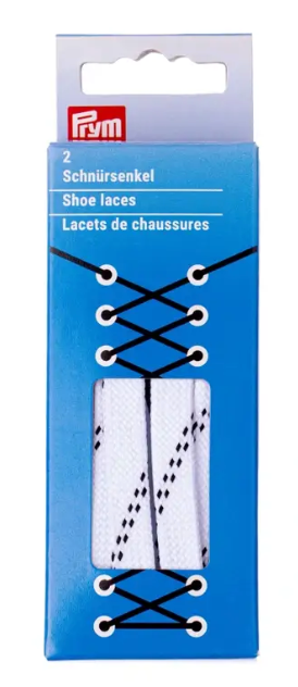 Flat laces water-repellent, 10 x 1000mm, white/black