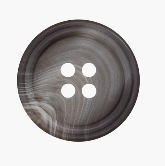 Polyester four-hole button 23mm grey