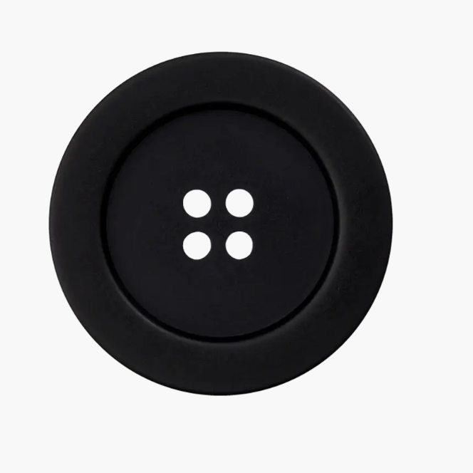 Polyester four-hole button 25mm black