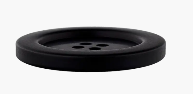 Polyester four-hole button 25mm black