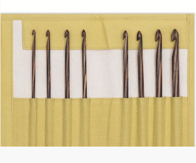 Tunisian crochet hooks, set, Natural, 3.5-8.0 mm