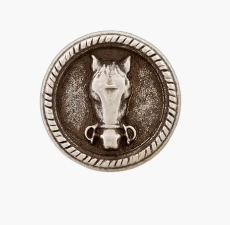 Metal button shank, Horse 18mm