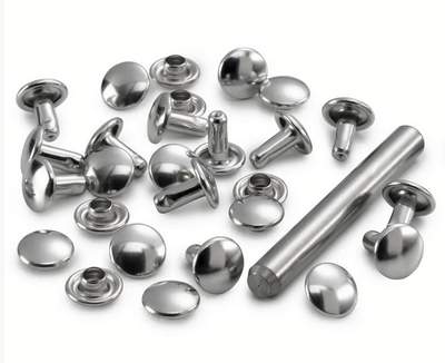 Hollow rivets, 3-4mm, silver-coloured