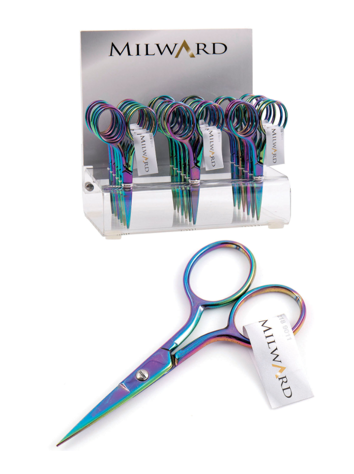 Scissors: Embroidery: Straight: Rainbow: 9cm/3.5in