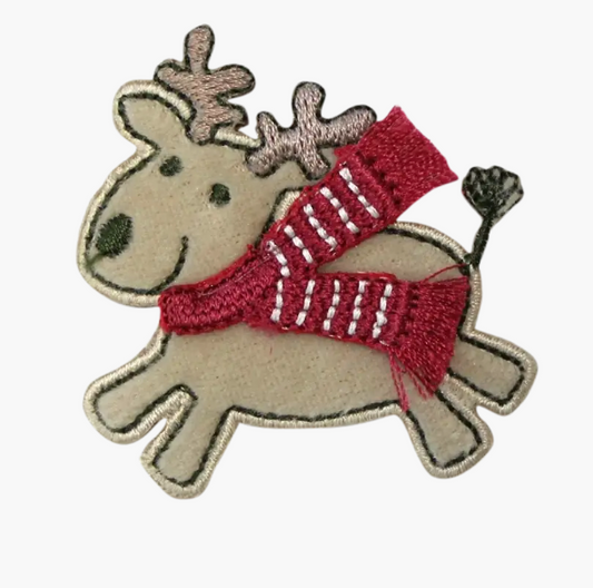 Appliqué Reindeer with scarf beige