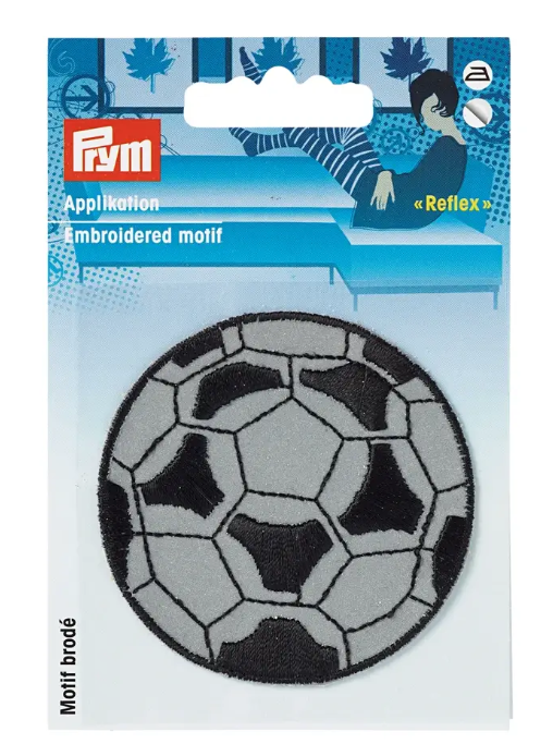 Applique football, self-adhesive and iron-on