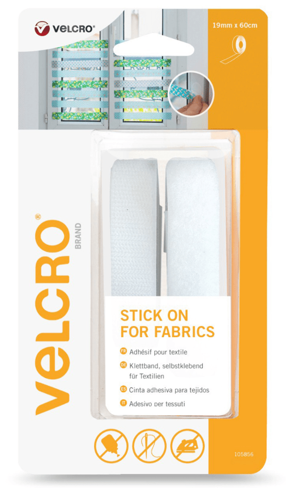 Velcro Hook & Loop Tape: Stick - On for Fabric : 60cm x 19mm - Galedi Pins