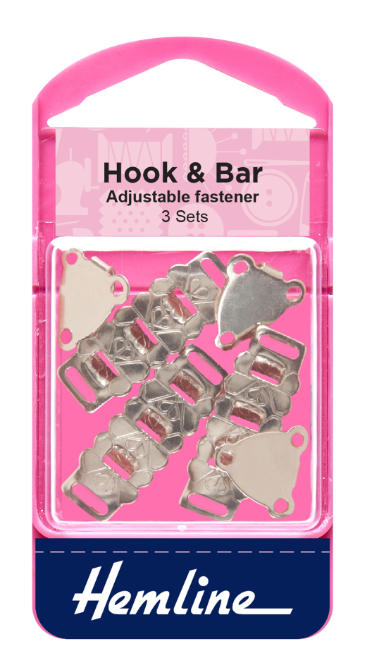 Hemline Hook and Bar - Adjustable Fastener