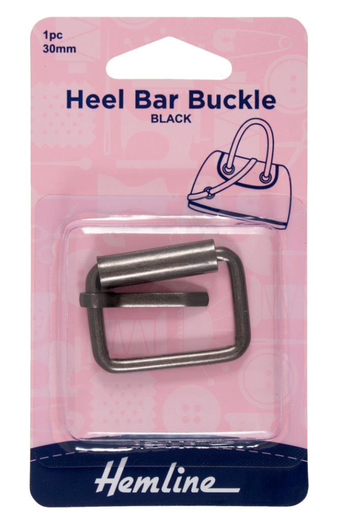 Heel Bar Buckle: 30mm: Nickel Black