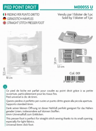 MEDIAC Straight Stitch Presser Foot - Galedi Pins