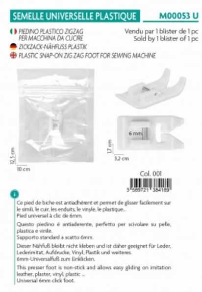 MEDIAC Plastic Snap - On Zig Zag Foot For Sewing Machine - Galedi Pins