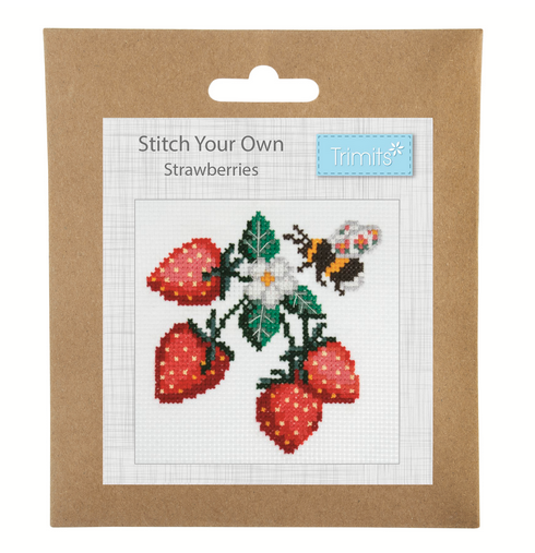 Mini Cross Stitch Kit (Strawberry/Bee)